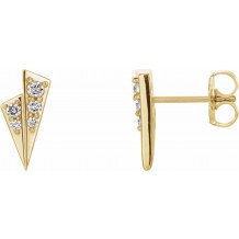 14K Yellow 1/6 CTW Diamond Geometric Earrings