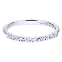 Gabriel & Co. 14k White Gold Contemporary Diamond Wedding Band