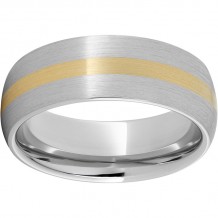 Serinium Domed Band with a 2mm 18K Yellow Gold Inlay and Satin Finish