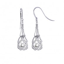 Imperial Pearl Sterling Silver Freshwater Pearl Lace Earrings