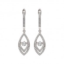 Gems One 14KT White Gold & Diamond Rhythm Of Love Fashion Earrings  - 1/2 ctw