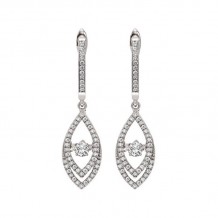 Gems One 14KT White Gold & Diamond Rhythm Of Love Fashion Earrings  - 1/2 ctw