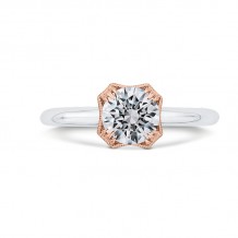 Shah Luxury 14K Two-Tone Gold Diamond Engagement Ring (Semi-Mount)