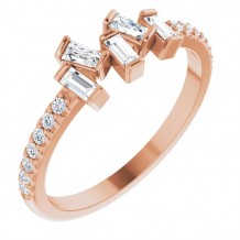 14K Rose 1/3 CTW Diamond Scattered Ring