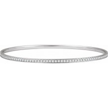 14K White 1 1/2 CTW Diamond Bangle Bracelet 7