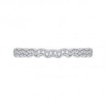 Shah Luxury 14K White Gold Round Diamond Wedding Band