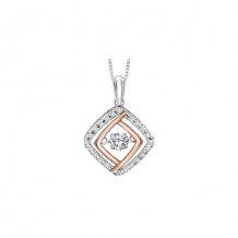 Sterling Silver & Rose Gold 1/3ct Diamond Rhythm of Love Pendant