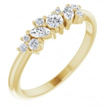 14K Yellow 1/3 CTW Diamond Multi-Shape Ring