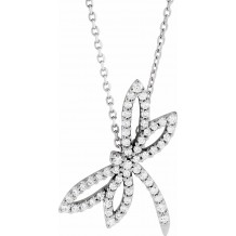 14K White 1/3 CTW Diamond Dragonfly 16 Necklace