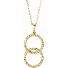 14K Yellow Interlocking Circle 16-18 Necklace