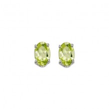 Gems One 14Kt White Gold Peridot (1 Ctw) Earring