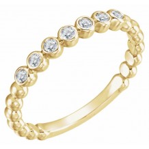 14K Yellow 1/8 CTW Diamond Stackable Ring