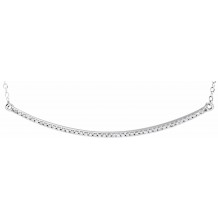 14K White 1/6 CTW Diamond Bar 16-18 Necklace