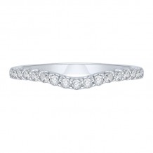 Shah Luxury 14K White Gold Round Diamond Half-Eternity Wedding Band