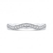 Shah Luxury 14K White Gold Round Diamond Wedding Band