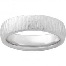 Serinium Domed Band with Bark Hand Finish