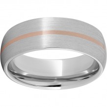 Serinium Domed Band with a 1mm 14K Rose Gold Inlay