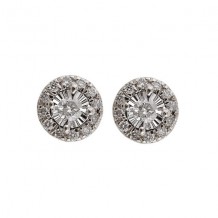 Gems One 14Kt White Gold Diamond (1/8Ctw) Earring