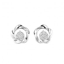 Gems One Silver Diamond (1/8Ctw) Earring