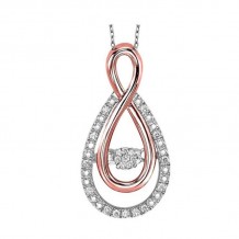 Gems One 10KT Pink Gold & Diamond Stunning Neckwear Pendant  - 1/10 ctw