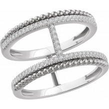 14K White 1/5 CTW Diamond Negative Space Ring