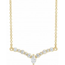 14K Yellow 1/3 CTW Diamond 18 V Necklace