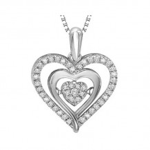 Gems One 10KT White Gold & Diamond Rhythm Of Love Neckwear Pendant  - 1/5 ctw