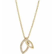 14K Yellow .05 CTW Diamond Double Leaf 18 Necklace