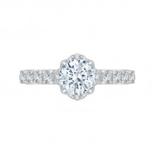 Shah Luxury Round Diamond Engagement Ring In 14K White Gold (Semi-Mount)