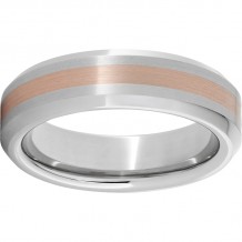 Serinium Beveled Edge Band with a 2mm 14K Rose Gold Inlay