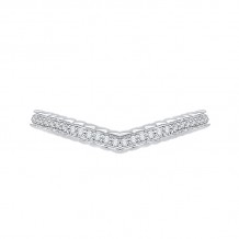 Shah Luxury 14K White Gold Round Diamond Wedding Band