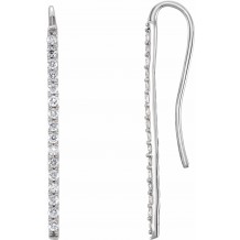 Platinum 1/3 CTW Diamond Bar Earrings