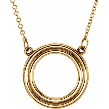 14K Yellow Circle 16 Necklace