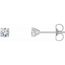 14K White 1/2 CTW Diamond 4-Prong Cocktail-Style Earrings