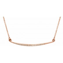 14K Rose 1/8 CTW Diamond Curved Bar 16 Necklace