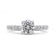 Shah Luxury Round Cut Diamond Engagement Ring In Platinum (Semi-Mount)