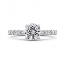Shah Luxury Round Cut Diamond Engagement Ring In Platinum (Semi-Mount)