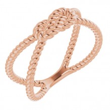 14K Rose Rope Knot Ring