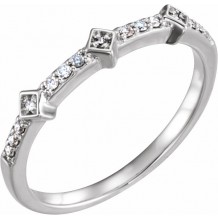 14K White 1/10 CTW Diamond Stackable Ring
