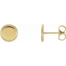 14K Yellow Engravable Rope Earrings