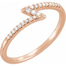 14K Rose 1/8 CTW Diamond Stackable Ring