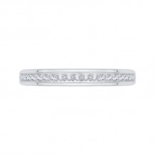 Shah Luxury 14K White Gold Diamond Wedding Band with Euro Shank
