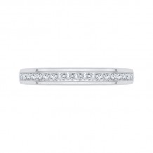 Shah Luxury 14K White Gold Diamond Wedding Band with Euro Shank