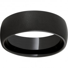 Black Diamond Ceramic Domed Band with Sandblast Finish