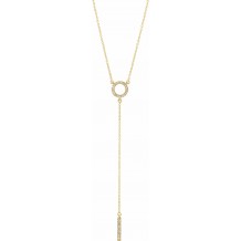 14K Yellow 1/6 CTW Diamond Circle 16-18 Bar Y Necklace