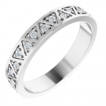 14K White 1/5 CTW Diamond Geometric Anniversary Band