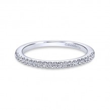 Gabriel & Co. 14k White Gold Contemporary Diamond Wedding Band