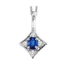 Gems One 14Kt White Gold Diamond (1/20Ctw) & Sapphire (1/6 Ctw) Pendant