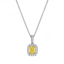 Henri Daussi Yellow Platinum Diamond Pendant