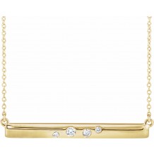 14K Yellow 1/10 CTW Diamond Bar 16-18 Necklace